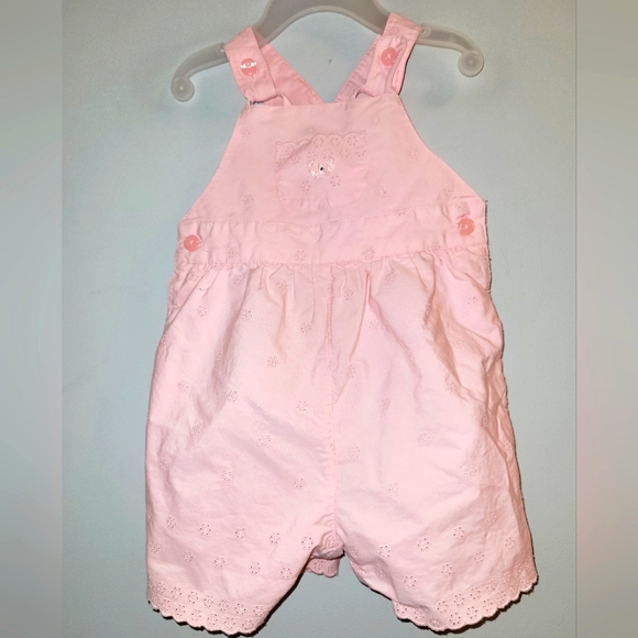 Gymboree Other - 🦋 Vintage Gymboree Butterfly Butterflies Pink Shortalls Outfit Scalloped Eyelet